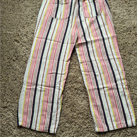 Old Navy Stripped Wide Leg Drawstring Linen Pant. Size L. Multi Color - Picture 3 of 9